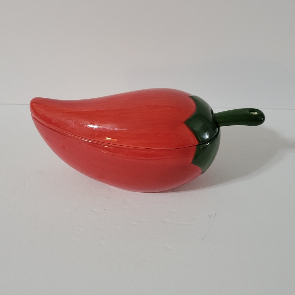 Chili Pepper Salsa Dip Bowl with Spoon - Picture 4 of 10